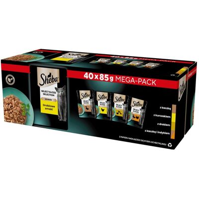 Sheba Sheba Wybór Smaków Drobiowych Mokra Karma dla Kotów - 40 x 85G Sheba Sheba Wybór Smaków Drobiowych Mokra Karma dla Kotów - 40 x 85G