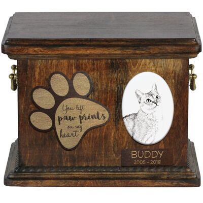 Singapura - skrzynia pamiątkowa kota, skrzynia dla kota ze zdjęciem, personalizowane pudełko na kocie pamiątki marki Art-Dog Singapura - skrzynia pamiątkowa kota, skrzynia dla kota ze zdjęciem, personalizowane pudełko na kocie pamiątki marki Art-Dog