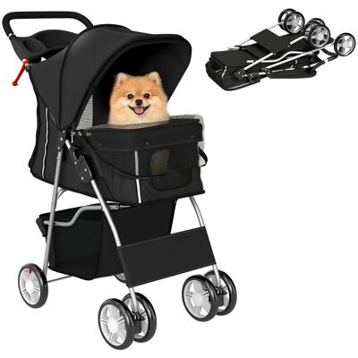 PawHut składany wózek dla psa, wózek dla kota do 10 kg z odblaskowymi paskami, zmywalny kosz do przechowywania, poduszka, siatkowe okienka, uchwyty na kubk.. PawHut składany wózek dla psa, wózek dla kota do 10 kg z odblaskowymi paskami, zmywalny kosz do przechowywania, poduszka, siatkowe okienka, uchwyty na kubk..