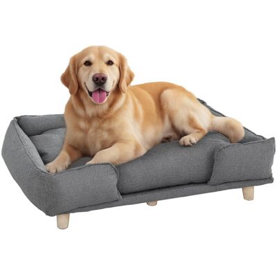 Sofa dla psa PawHut, kanapa dla psa z oparciem, nogi drewniane, legowisko dla psa z poliestru, sofa dla kota dla dużych psów do 30 kg i wysokości w .. Sofa dla psa PawHut, kanapa dla psa z oparciem, nogi drewniane, legowisko dla psa z poliestru, sofa dla kota dla dużych psów do 30 kg i wysokości w ..