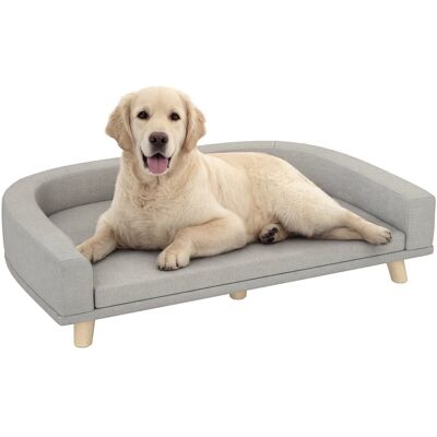 Sofa dla psa PawHut z oparciem, nogi drewniane, legowisko dla psa z poliestrową sofą, sofa dla kota dla dużych psów do 30 kg, 98 x 67 x 25 cm, kolor.. Sofa dla psa PawHut z oparciem, nogi drewniane, legowisko dla psa z poliestrową sofą, sofa dla kota dla dużych psów do 30 kg, 98 x 67 x 25 cm, kolor..