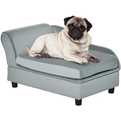 PawHut Sofa dla zwierząt z pojemnikiem, pojemnikiem, do 15 kg, szary PawHut Sofa dla zwierząt z pojemnikiem, pojemnikiem, do 15 kg, szary