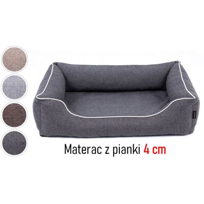 Inny producent Solidne legowisko kanapa łóżko materac mata dla małego psa 80x60 Sofa Mallorca TwinFoam pianka 4 cm rozbieralne rozmiar M ciemnoszare/białe Inny producent Solidne legowisko kanapa łóżko materac mata dla małego psa 80x60 Sofa Mallorca TwinFoam pianka 4 cm rozbieralne rozmiar M ciemnoszare/białe