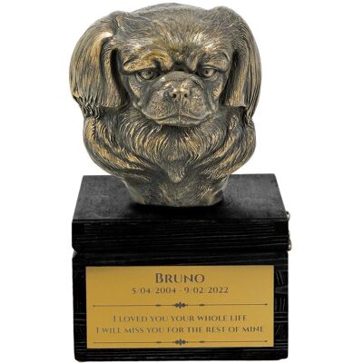 Spaniel tybetański, Tibetan Spaniel - urna z grawerem i rzeźbą psa, ostatnie pożeganie, produkt ręcznie wykonany marki Art-Dog Spaniel tybetański, Tibetan Spaniel - urna z grawerem i rzeźbą psa, ostatnie pożeganie, produkt ręcznie wykonany marki Art-Dog