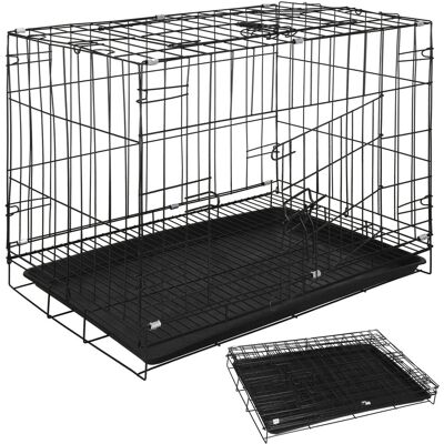 Springos Metalowa klatka dla psa - 60x50x42cm, 2 Drzwi, Składana Springos Metalowa klatka dla psa - 60x50x42cm, 2 Drzwi, Składana