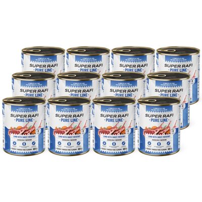 Super Rafi Pure Line Mokra Karma Dla Psa - Jagnięcina Z Batatami Zestaw 12 X 800 G Super Rafi Pure Line Mokra Karma Dla Psa - Jagnięcina Z Batatami Zestaw 12 X 800 G