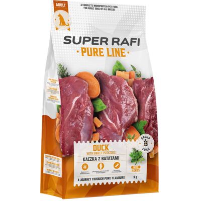 Super Rafi Pure Line Sucha karma dla psa kaczka z batatami 9 kg Super Rafi Pure Line Sucha karma dla psa kaczka z batatami 9 kg