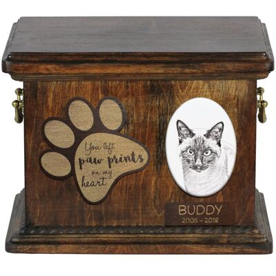 Syjamski - skrzynia pamiątkowa kota, skrzynia dla kota ze zdjęciem, personalizowane pudełko na kocie pamiątki marki Art-Dog Syjamski - skrzynia pamiątkowa kota, skrzynia dla kota ze zdjęciem, personalizowane pudełko na kocie pamiątki marki Art-Dog