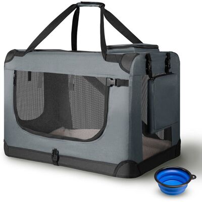 Juskys SZARA TORBA TRANSPORTOWA SKŁADANA KOJEC DLA PSA KOTA TRANSPORTER S 50x36x34 Juskys SZARA TORBA TRANSPORTOWA SKŁADANA KOJEC DLA PSA KOTA TRANSPORTER S 50x36x34