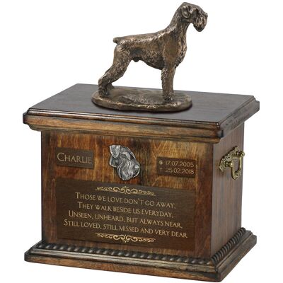 Sznaucer, Schnauzer III - skrzynia pamiątkowa psa, skrzynia ze statuetką, personalizowana skrzynia na psie pamiątki marki Art-Dog Sznaucer, Schnauzer III - skrzynia pamiątkowa psa, skrzynia ze statuetką, personalizowana skrzynia na psie pamiątki marki Art-Dog