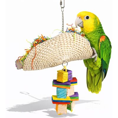 DUVO+ Taco z Przekąskami 40 cm Naturalna zabawka foragingowa dla papug DUVO+ Taco z Przekąskami 40 cm Naturalna zabawka foragingowa dla papug