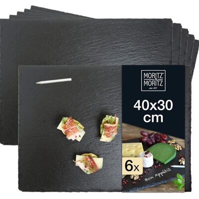 Inny producent TALERZ 6 SZTUK 30X40CM ŁUPKOWY PROSTOKĄTNY TACA SERWOWANIA SER DEKORACJA Inny producent TALERZ 6 SZTUK 30X40CM ŁUPKOWY PROSTOKĄTNY TACA SERWOWANIA SER DEKORACJA
