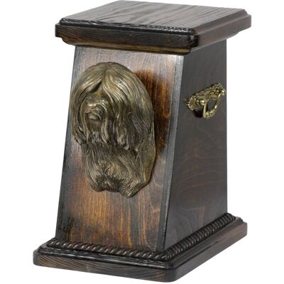 Terier tybetański, Tibetan Terrier - skrzynia pamiątkowa psa, elegancka skrzynia ze statuetką, pamiątkowa skrzynia z popiersiem psa marki Art-Dog Terier tybetański, Tibetan Terrier - skrzynia pamiątkowa psa, elegancka skrzynia ze statuetką, pamiątkowa skrzynia z popiersiem psa marki Art-Dog