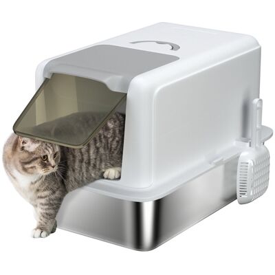 PawHut Toaleta dla kota, stabilna nerekdzewska, filtr, łopatka, czw 6 kg, Biała PawHut Toaleta dla kota, stabilna nerekdzewska, filtr, łopatka, czw 6 kg, Biała