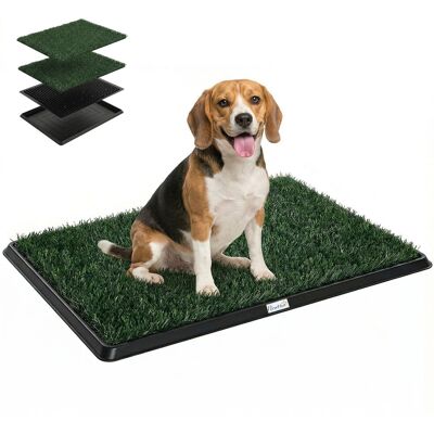 Toaleta dla psa PawHut 76 x 50,5 cm z 2 zmywalnymi matami ze sztucznej trawy, toaleta dla szczeniąt i psów, na balkon, do domu i mieszkania Toaleta dla psa PawHut 76 x 50,5 cm z 2 zmywalnymi matami ze sztucznej trawy, toaleta dla szczeniąt i psów, na balkon, do domu i mieszkania