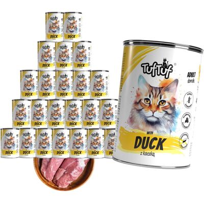 Tuf Tuf TufTuf mokra karma dla kota Kaczka puszka 24x400g Mielonka Tuf Tuf TufTuf mokra karma dla kota Kaczka puszka 24x400g Mielonka