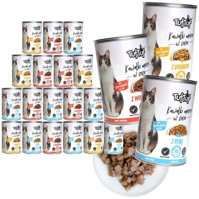 Tuf Tuf TufTuf mokra karma dla kota Mix Smaków puszka 20x415g Mus Tuf Tuf TufTuf mokra karma dla kota Mix Smaków puszka 20x415g Mus