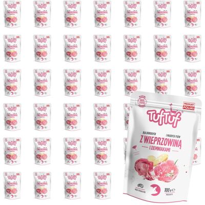 Tuf Tuf TufTuf mokra karma dla psa Wieprzowina Ziemniak saszetka 40x100g Mielonka Tuf Tuf TufTuf mokra karma dla psa Wieprzowina Ziemniak saszetka 40x100g Mielonka