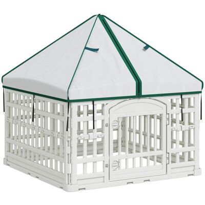 vidaXL 4 Panelowa Zabawka dla Psów z Dachem Biały 88 x 58 cm vidaXL 4 Panelowa Zabawka dla Psów z Dachem Biały 88 x 58 cm