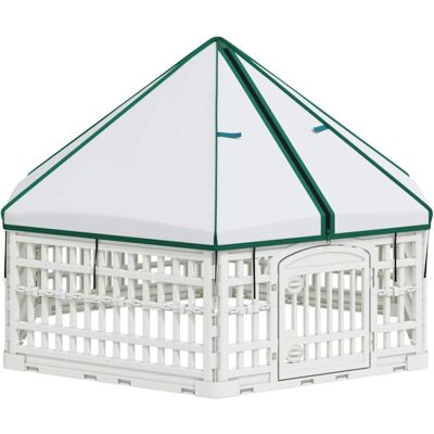 vidaXL 6-panelowy wybieg dla psa Biały 122 x 106 x 79 cm vidaXL 6-panelowy wybieg dla psa Biały 122 x 106 x 79 cm