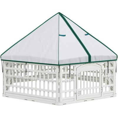 vidaXL 6-panelowy wybieg dla psa Biały 179 x 151 x 114 cm vidaXL 6-panelowy wybieg dla psa Biały 179 x 151 x 114 cm