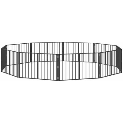 vidaXL Bramka dla psa 10 pcs Czarny 100 x 60 cm Stal Galwanizowana vidaXL Bramka dla psa 10 pcs Czarny 100 x 60 cm Stal Galwanizowana