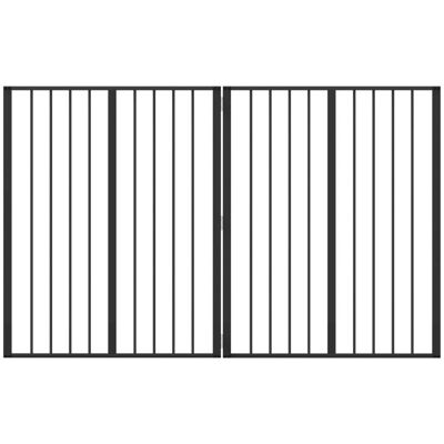 vidaXL Bramka dla psa 2 pcs Czarny 80 x 100 cm Stal Galwanizowana vidaXL Bramka dla psa 2 pcs Czarny 80 x 100 cm Stal Galwanizowana