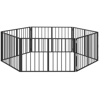 vidaXL Bramka dla psa 6 pcs Czarny 100 x 60 cm Stal Galwanizowana vidaXL Bramka dla psa 6 pcs Czarny 100 x 60 cm Stal Galwanizowana