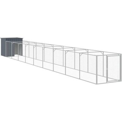 Budka dla psa z wybiegiem - Stal, 110x1017x110 cm Budka dla psa z wybiegiem - Stal, 110x1017x110 cm