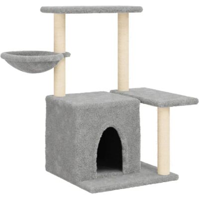 vidaXL Drzewo dla kota z sisalowymi słupkami do drapania 83 cm - jasnoszare (172110) vidaXL Drzewo dla kota z sisalowymi słupkami do drapania 83 cm - jasnoszare (172110)