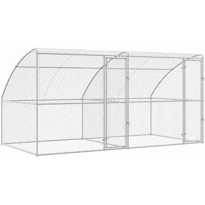 vidaXL Kenel dla Psów z przechowywaniem 2 pcs Srebrny 4 x 2 x 2 m Stal vidaXL Kenel dla Psów z przechowywaniem 2 pcs Srebrny 4 x 2 x 2 m Stal