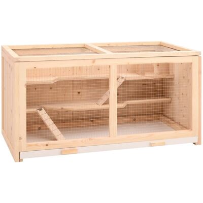 Klatka dla chomika vidaXL 104x52x54 cm z litego drewna świerkowego Klatka dla chomika vidaXL 104x52x54 cm z litego drewna świerkowego