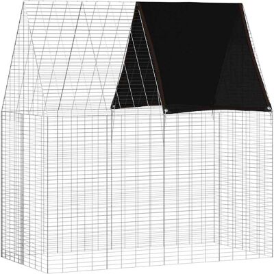 vidaXL Klatka dla królika Srebrny 200 x 100 x 210 cm vidaXL Klatka dla królika Srebrny 200 x 100 x 210 cm