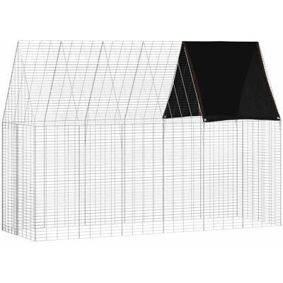 vidaXL Klatka dla królika Srebrny 300 x 100 x 210 cm vidaXL Klatka dla królika Srebrny 300 x 100 x 210 cm