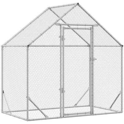 vidaXL Klatka dla kur Srebrny 170 x 100 x 177 cm Stal Galwanizowana vidaXL Klatka dla kur Srebrny 170 x 100 x 177 cm Stal Galwanizowana