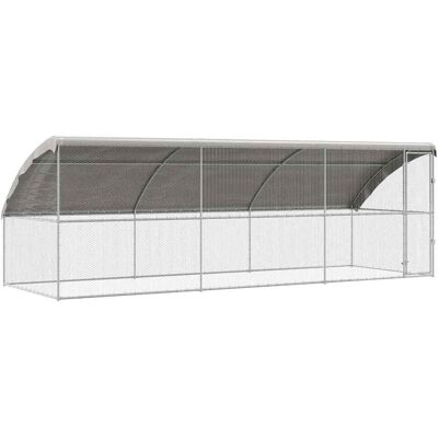 vidaXL Klatka dla kur Srebrny 600 x 200 x 198.5 cm Stal Galwanizowana vidaXL Klatka dla kur Srebrny 600 x 200 x 198.5 cm Stal Galwanizowana