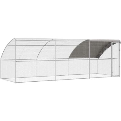 vidaXL Klatka dla kur Srebrny 600 x 200 x 198.5 cm Stal galwanizowana vidaXL Klatka dla kur Srebrny 600 x 200 x 198.5 cm Stal galwanizowana