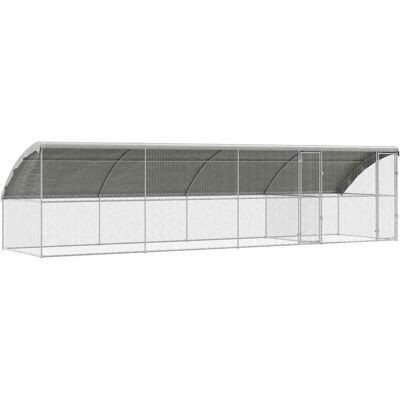 vidaXL Klatka dla kur Srebrny 800 x 200 x 198.5 cm Stal galwanizowana vidaXL Klatka dla kur Srebrny 800 x 200 x 198.5 cm Stal galwanizowana