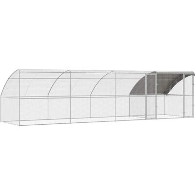 vidaXL Klatka dla kur Srebrny 800 x 200 x 198.5 cm Stal galwanizowana vidaXL Klatka dla kur Srebrny 800 x 200 x 198.5 cm Stal galwanizowana