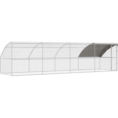 vidaXL Klatka dla kur Srebrny 800 x 200 x 198.5 cm Stal galwanizowana vidaXL Klatka dla kur Srebrny 800 x 200 x 198.5 cm Stal galwanizowana