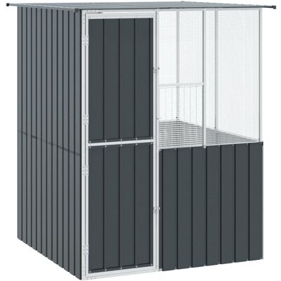 vidaXL Klatka dla ptaków Anthracite 215x78x200 cm ze stali ocynkowanej vidaXL Klatka dla ptaków Anthracite 215x78x200 cm ze stali ocynkowanej