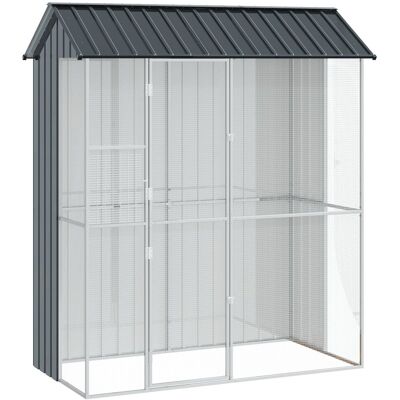 vidaXL Klatka dla ptaków Antracytowa 215x110x247 cm Stal vidaXL Klatka dla ptaków Antracytowa 215x110x247 cm Stal
