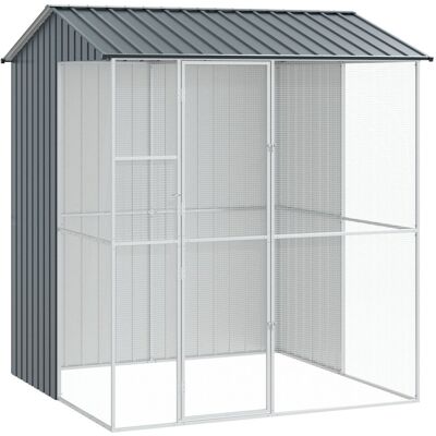 vidaXL Klatka dla ptaków Antracytowa 215x210x247 cm Stal vidaXL Klatka dla ptaków Antracytowa 215x210x247 cm Stal