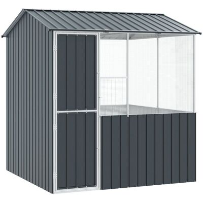 vidaXL Klatka dla ptaków Antracytowa 215x78x200 cm Stal ocynkowana vidaXL Klatka dla ptaków Antracytowa 215x78x200 cm Stal ocynkowana