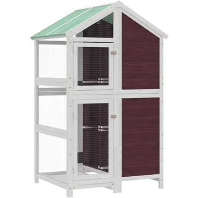 vidaXL Domek dla Ptaków Mokka 97x81x152 cm Drewno Sosnowe Lite - Domek dla Ptaków vidaXL Domek dla Ptaków Mokka 97x81x152 cm Drewno Sosnowe Lite - Domek dla Ptaków