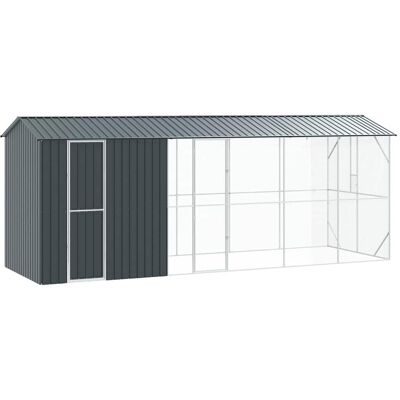 vidaXL Klatka dla ptaków z przechowywaniem Antracyt 645 x 208 x 247 cm vidaXL Klatka dla ptaków z przechowywaniem Antracyt 645 x 208 x 247 cm