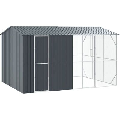vidaXL Klatka dla ptaków z przedłużeniem Anthracite 310x442x247 cm Stal vidaXL Klatka dla ptaków z przedłużeniem Anthracite 310x442x247 cm Stal