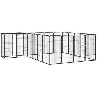 vidaXL Kojec dla psa, 22 paneli, czarny, 50x100 cm, stal vidaXL Kojec dla psa, 22 paneli, czarny, 50x100 cm, stal