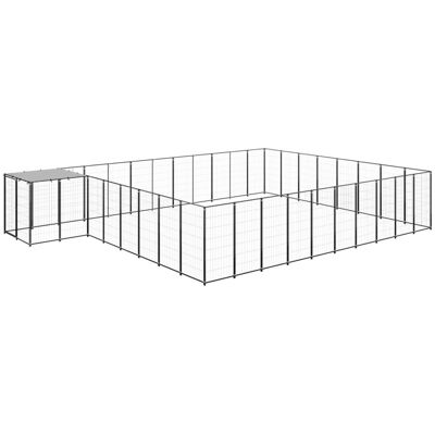 vidaXL Kojec dla psa, czarny, 25,41 m², stalowy vidaXL Kojec dla psa, czarny, 25,41 m², stalowy