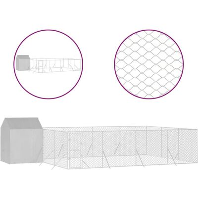 vidaxl - Stalowy kojec dla psa 10x6x2,5m - Zewnątrz vidaxl - Stalowy kojec dla psa 10x6x2,5m - Zewnątrz